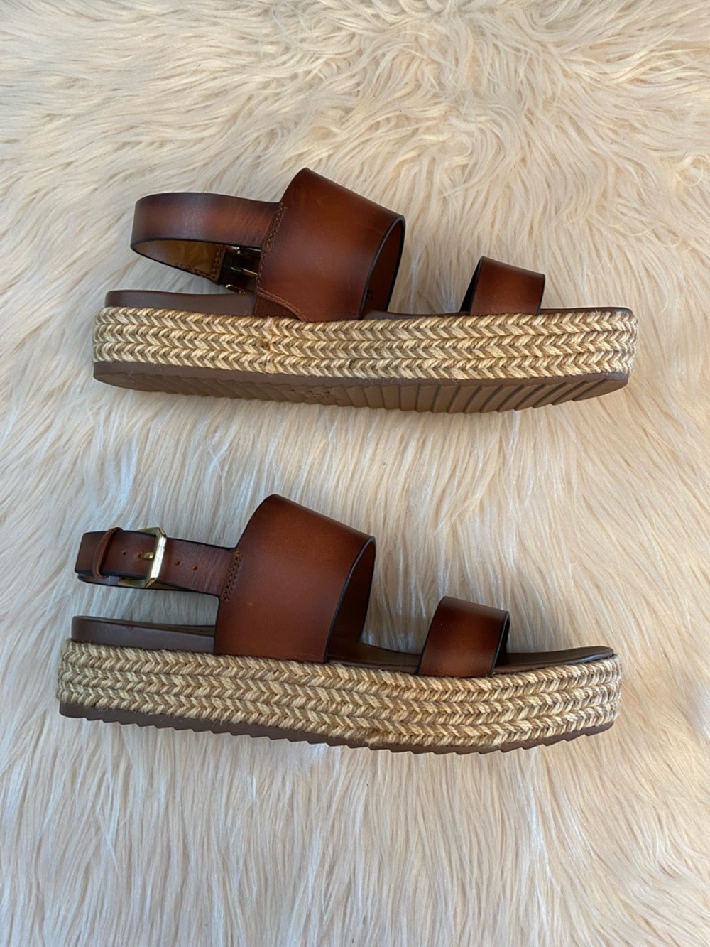 Naturalizer Patience Platform Brown Leather Sandals, Size 9.5 - Picture 9 of 16